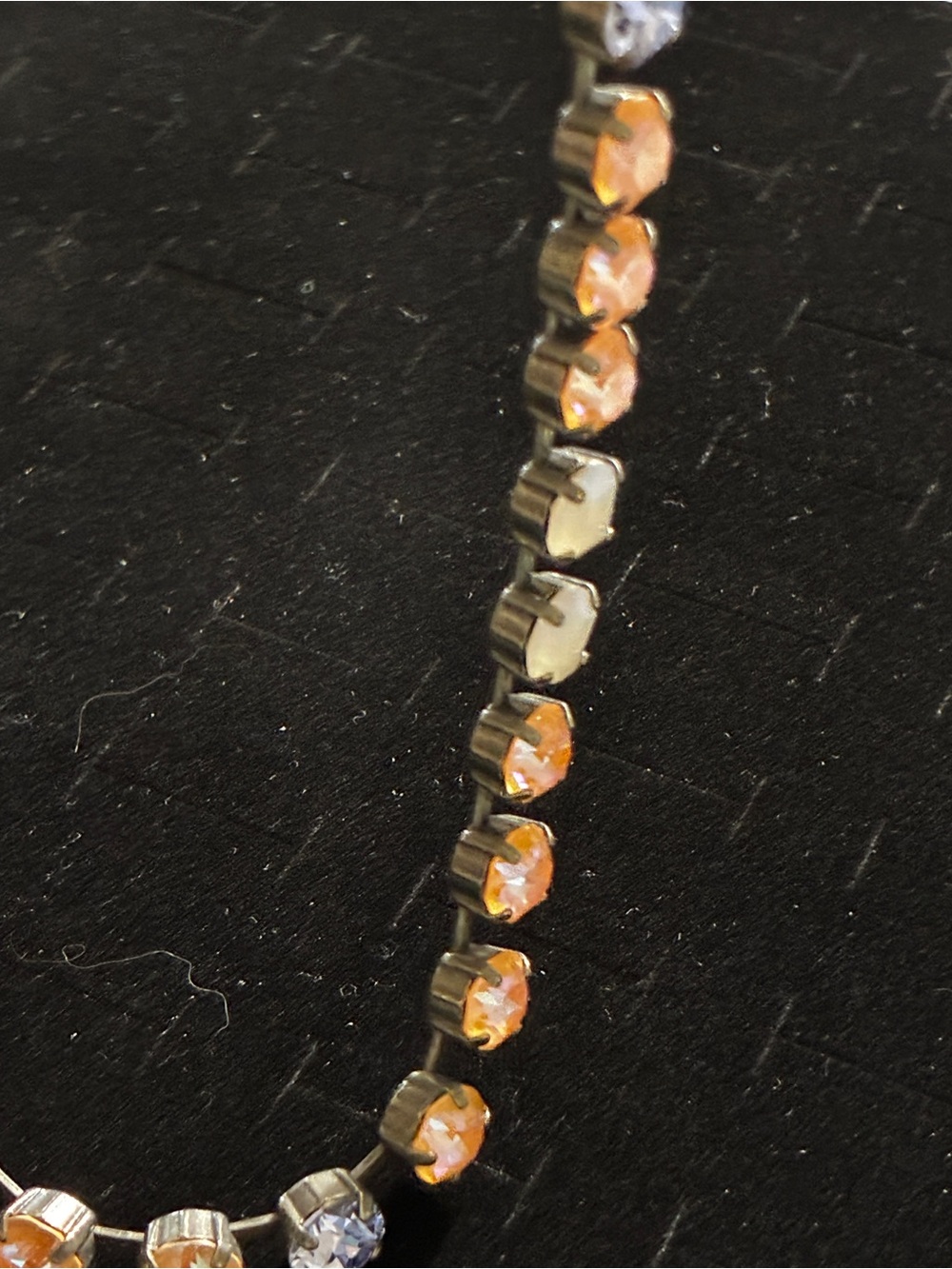 Sabika’s Aurora Orange Crystal Tennis Necklace with Swarovski Crystals. - Picture 5 of 9